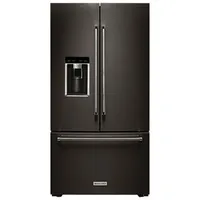 KitchenAid 36" 23.8 Cu. Ft. Counter-Depth French Door Refrigerator (KRFC704FBS) - Black