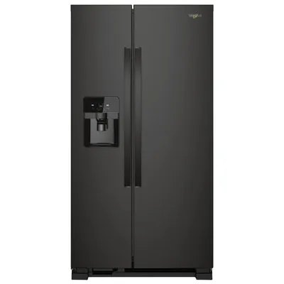 Whirlpool 36" 24.5 Cu. Ft. Side-By-Side Refrigerator w/ Ice Dispenser (WRS325SDHB) - Black