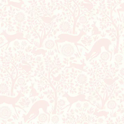 Chesapeake Hide And Seek Anahi Forest Fauna Wallpaper - Light Pink