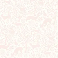 Chesapeake Hide And Seek Anahi Forest Fauna Wallpaper - Light Pink