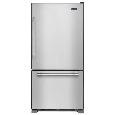 Maytag 30" 19 Cu. Ft. Bottom Freezer Refrigerator with LED Lighting (MBR1957FEZ) - Stainless Steel