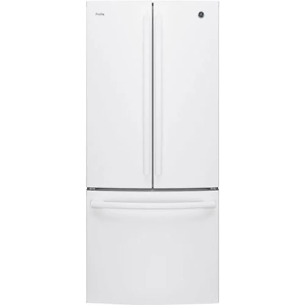 GE Profile 30" 20.8 Cu. Ft. French Door Refrigerator with Water Dispenser (PNE21NGLKWW) - White