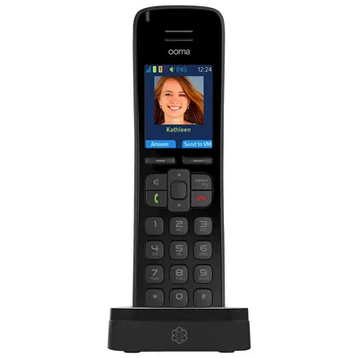 Ooma HD3 1-Handset DECT 6.0 Cordless Phone - Black