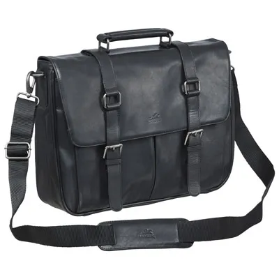 Mancini Buffalo Leather 15" Laptop Briefcase - Black (99-5464)