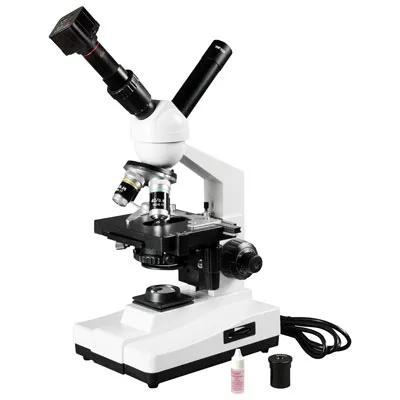 Walter Products 40x - 1000x Dual View Compound Microscope with Built-in Camera (3000FT100LEDDNS5)
