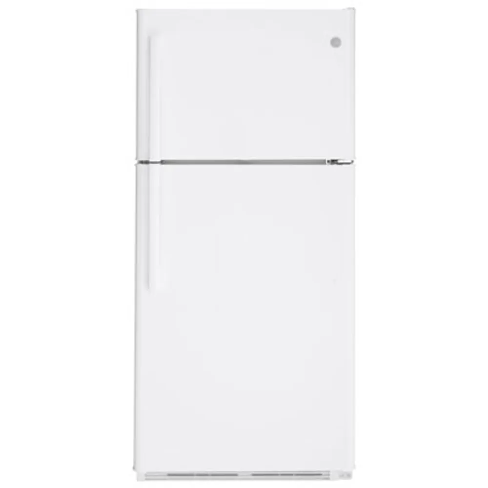 GE 30" 18 Cu. Ft. Top Freezer Refrigerator with LED Lighting (GTS18FTLKWW) - White