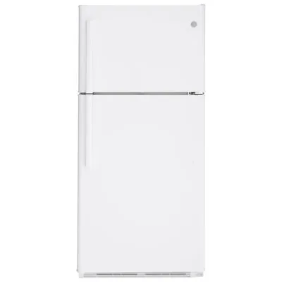 GE 30" 18 Cu. Ft. Top Freezer Refrigerator with LED Lighting (GTS18FTLKWW) - White