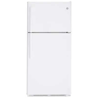 GE 30" 18 Cu. Ft. Top Freezer Refrigerator with LED Lighting (GTE18FTLKWW) - White