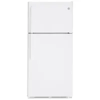 GE 30" 18 Cu. Ft. Top Freezer Refrigerator with LED Lighting (GTE18FTLKWW) - White