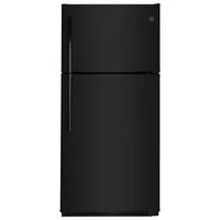 GE 30" 18 Cu. Ft. Top Freezer Refrigerator with LED Lighting (GTE18FTLKBB) - Black