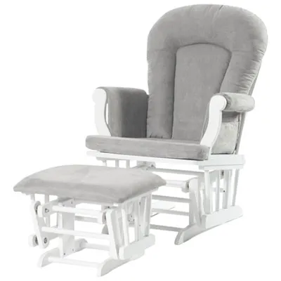 Child Craft Forever Eclectic Cozy Glider Glider and Ottoman Set - Matte White/Light Grey
