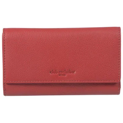 Club Rochelier Onyx RFID Leather Bi-fold Clutch Wallet - Red