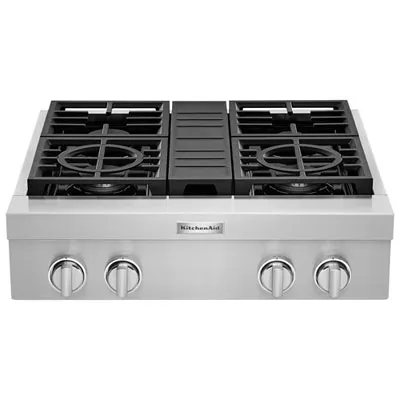 KitchenAid 30" 4-Burner Gas Cooktop (KCGC500JSS) - Stainless Steel