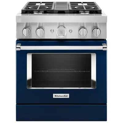 KitchenAid 30" 4.1 Cu. Ft. True Convection Freestanding Dual Fuel Range (KFDC500JIB) -Ink Blue