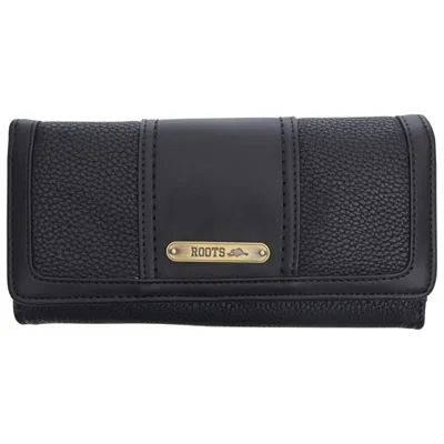 Roots Pineridge RFID Tri-fold Clutch Wallet - Black