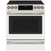 Café 30" Self-Clean True Convection 5-Element Slide-In Induction Range (CCHS900P4MW2) - White