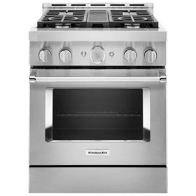 KitchenAid 30" 4.1 Cu. Ft. True Convection Freestanding Gas Range (KFGC500JSS) - Stainless Steel