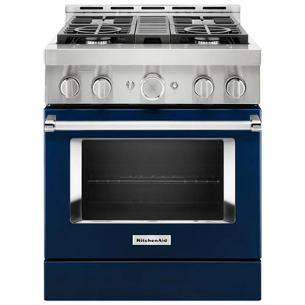 KitchenAid 30" 4.1 Cu. Ft. True Convection Freestanding Gas Range (KFGC500JIB) - Ink Blue