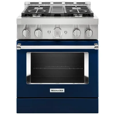 KitchenAid 30" 4.1 Cu. Ft. True Convection Freestanding Gas Range (KFGC500JIB) - Ink Blue