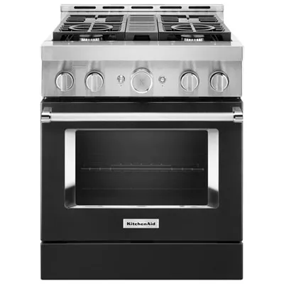 KitchenAid 30" 4.1 Cu. Ft. True Convection Freestanding Gas Range (KFGC500JBK) - Black