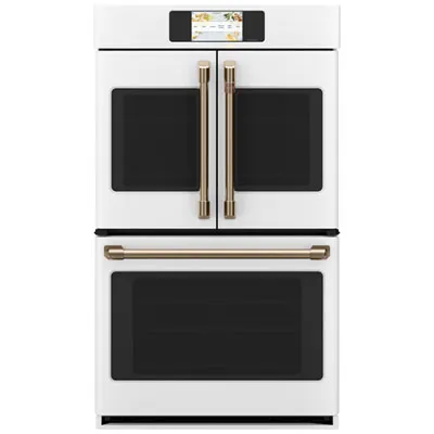 Café 30" 10 Cu. Ft. True Convection Electric Double Wall Oven (CTD90FP4NW2) - Matte White
