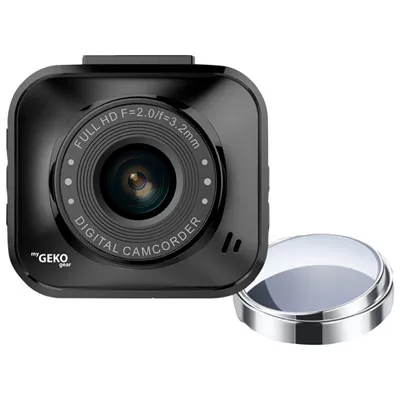 GekoGear Orbit 122 Full HD 1080p Dash Cam with 2" LCD Screen & Blind Spot Mirrors - Only at Best Buy