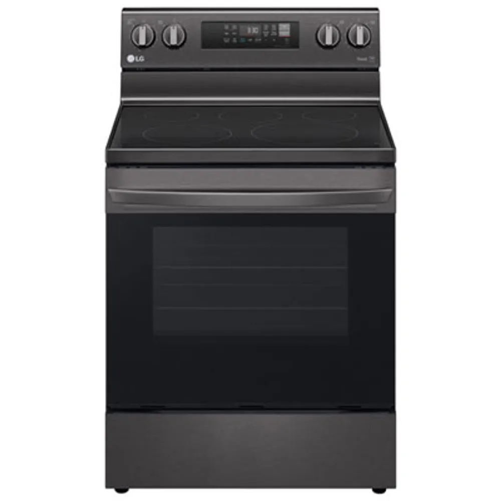LG 30" 6.3 Cu. Ft. Fan Convection 5-Element Electric Air Fry Range (LREL6323D) - Black Stainless