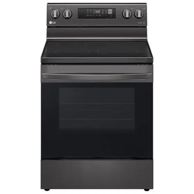 LG 30" 6.3 Cu. Ft. Fan Convection 5-Element Electric Air Fry Range (LREL6323D) - Black Stainless