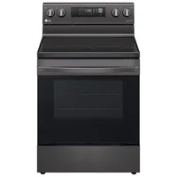 LG 30" 6.3 Cu. Ft. Fan Convection 5-Element Electric Air Fry Range (LREL6323D) - Black Stainless