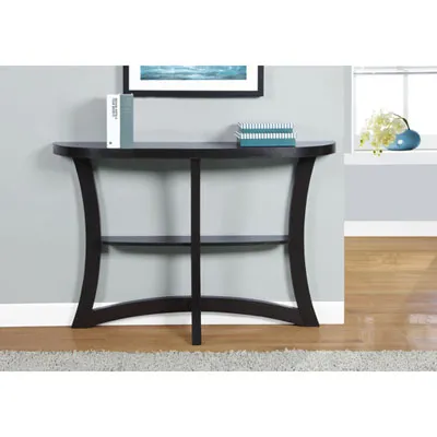 Monarch Contemporary Rectangular Console Table with Half Moon Shape