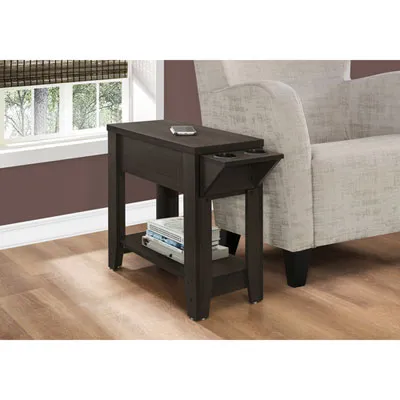 Monarch Modern Rectangular Side Accent Table with Cup Holders