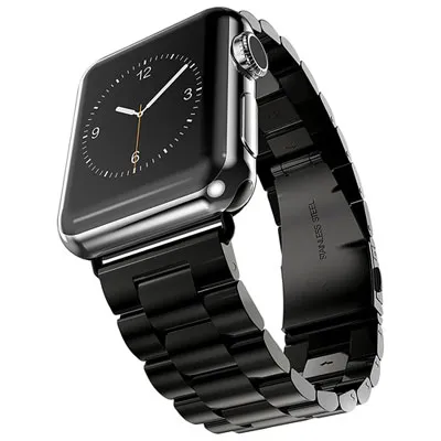 StrapsCo Stainless Steel Band for Apple Watch 38/40mm - Black