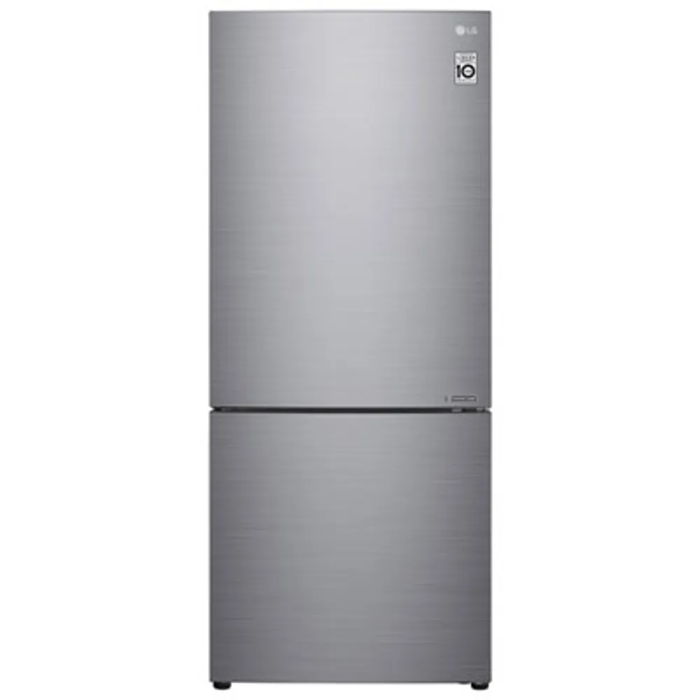 LG 28" 14.7 Cu. Ft. Counter-Depth Bottom Freezer Refrigerator (LBNC15251V) - Platinum Silver