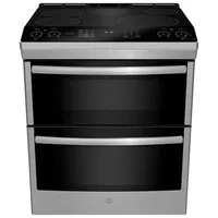 GE Profile 30" 6.7 Cu. Ft. Double Oven 5-Element Slide-In Electric Range (PCS980YMFS) - Stainless