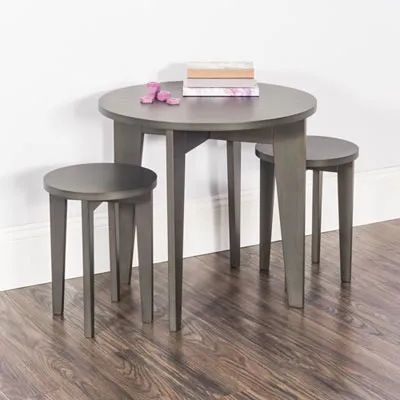 Forever Eclectic Geo 3-Piece Kids Table & Stool Set - Dapper Grey
