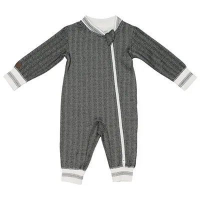 Juddlies Cottage Cotton Jumpsuit - 0 to 3 Months - Bear Black