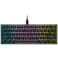 Corsair K65 Mini Backlit Mechanical Cherry MX Speed RGB Silver Gaming Keyboard - Black