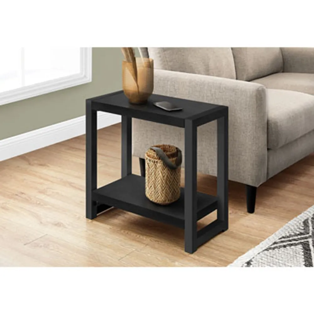 Monarch Contemporary Rectangular End Table - Black