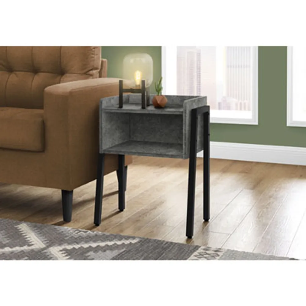 Monarch Contemporary Rectangular End Table - Grey Stone