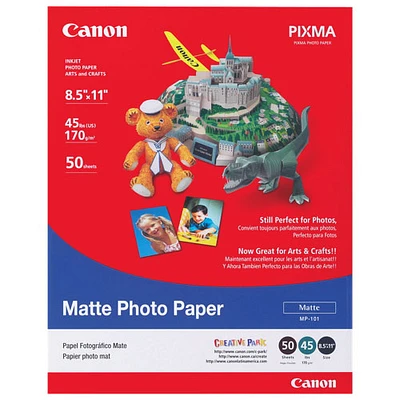 Canon 8.5" x 11" Matte Photo Paper (MP-101) - 50 Sheets