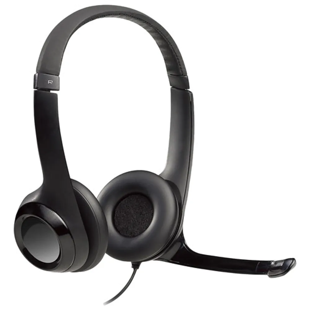 Logitech H390 Wired Headset with Noise Cancelling Microphone - Black