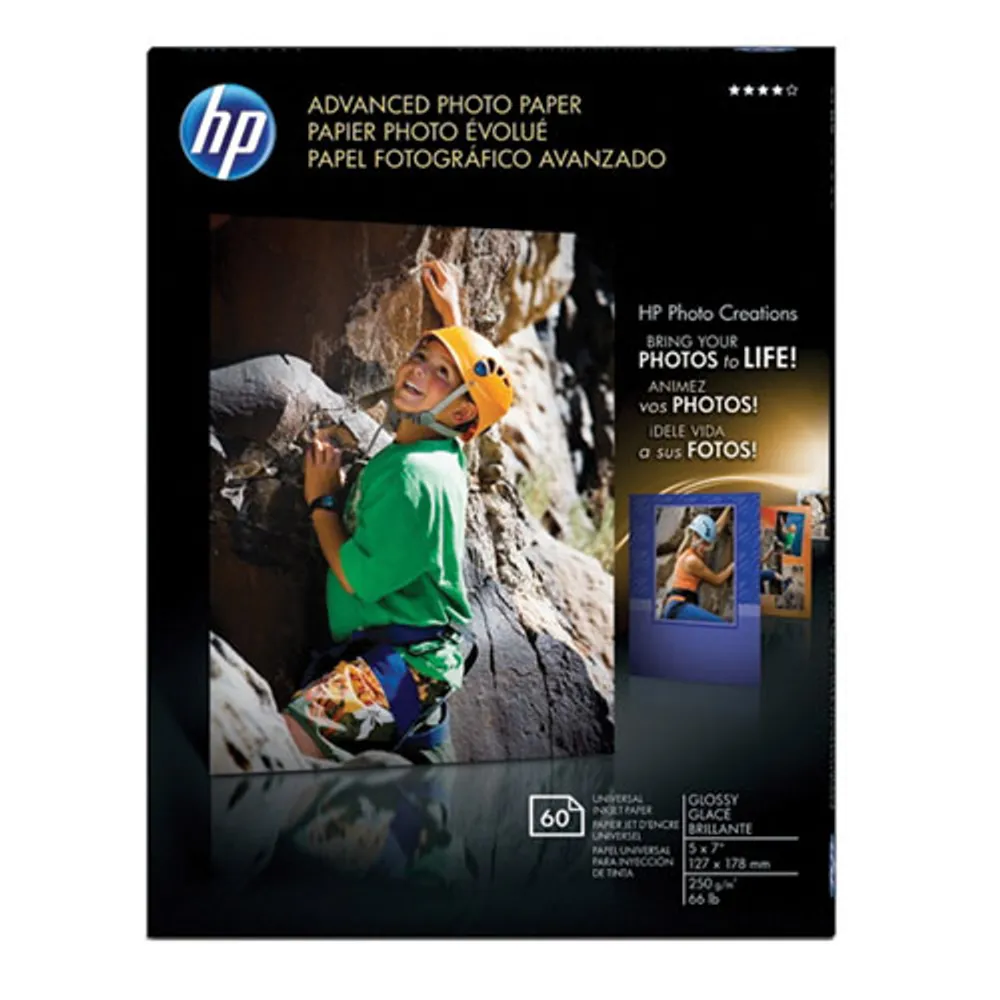 HP 60-Sheet 5" x 7" Advanced Glossy Photo Paper