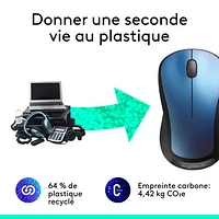 Logitech M310 Wireless Ambidextrous Mouse - Peacock Blue