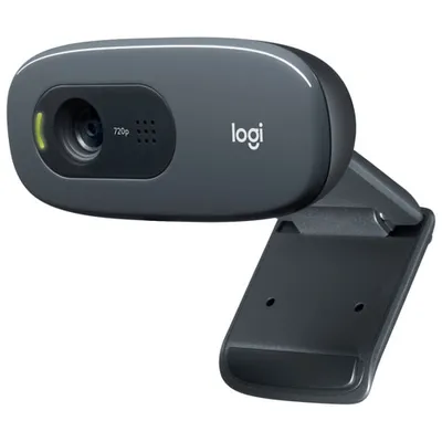 Logitech C270 HD 720p Webcam with Noise-Reducing Mics - Black