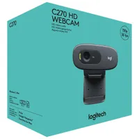 Logitech C270 HD 720p Webcam with Noise-Reducing Mics - Black