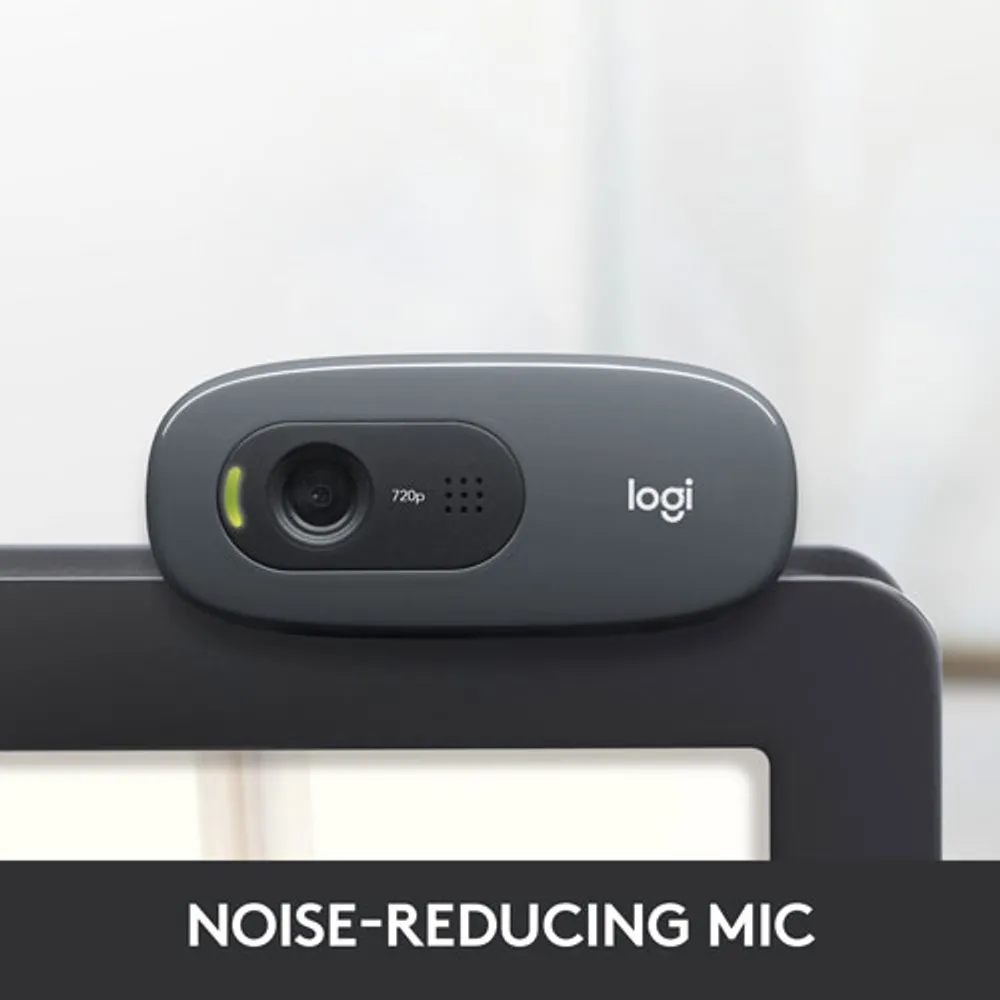 Logitech C270 HD 720p Webcam with Noise-Reducing Mics - Black