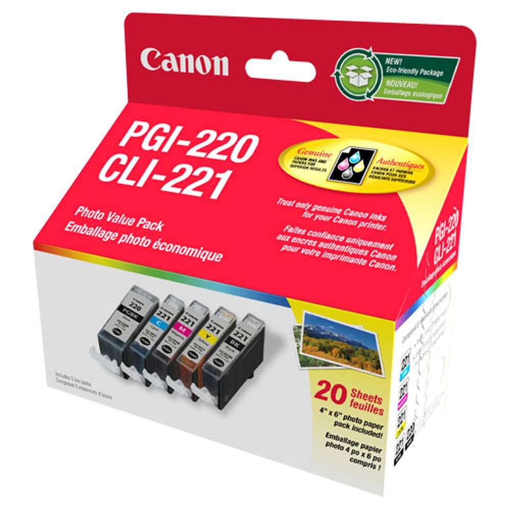 Canon PGI-220/CLI-221 Photo Value Pack - 5 Pack