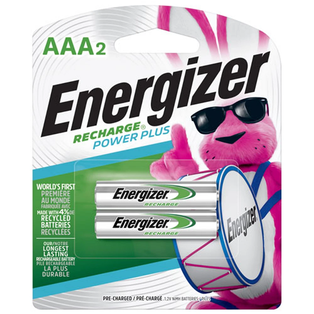 Energizer AAA Rechargable NiMH Batteries - 2 Pack