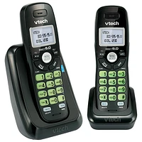 Téléphone sans fil à 2 combinés DECT 6.0 de VTech (CS6114-21) - Noir