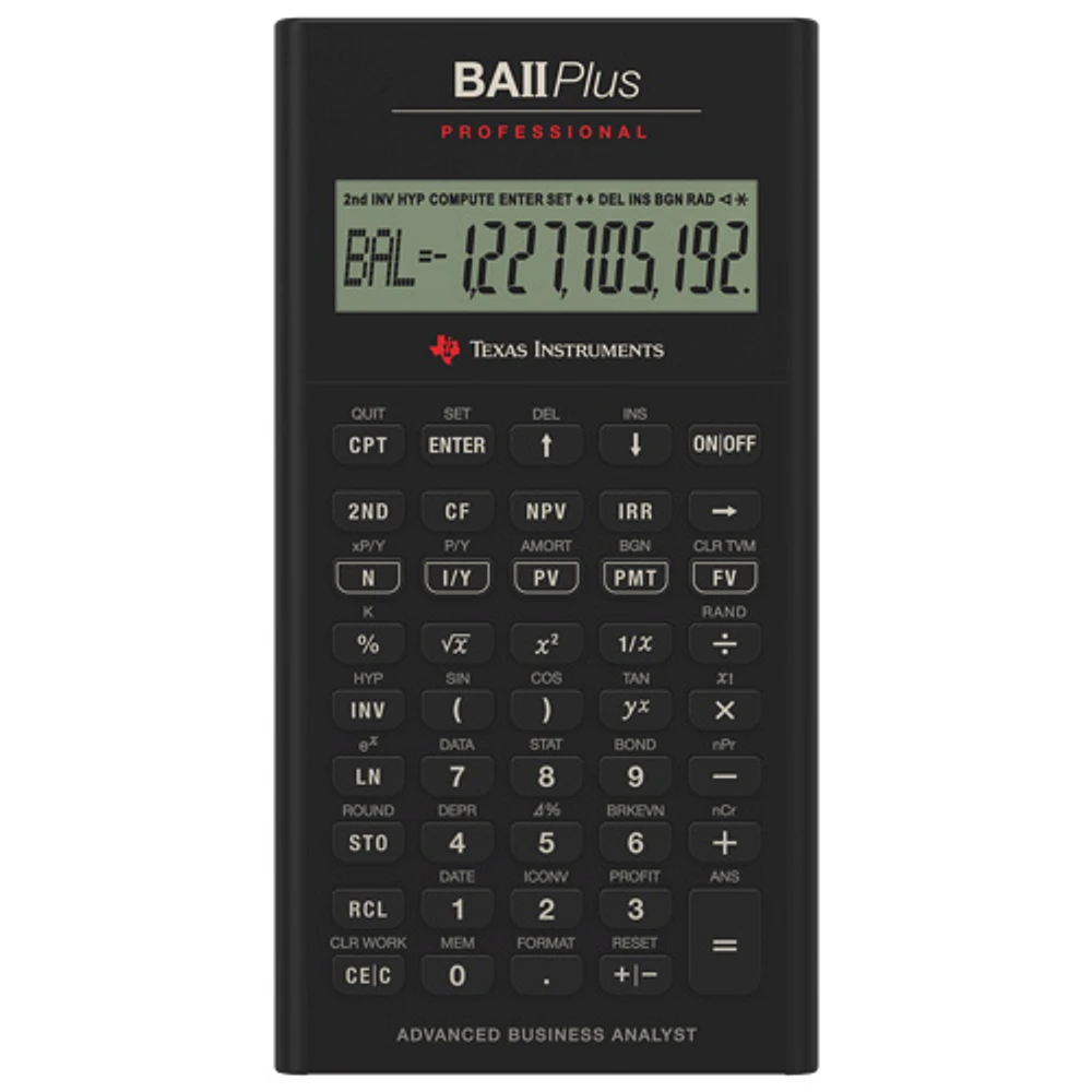 Calculatrice graphique BAII Plus Professional de Texas Instruments